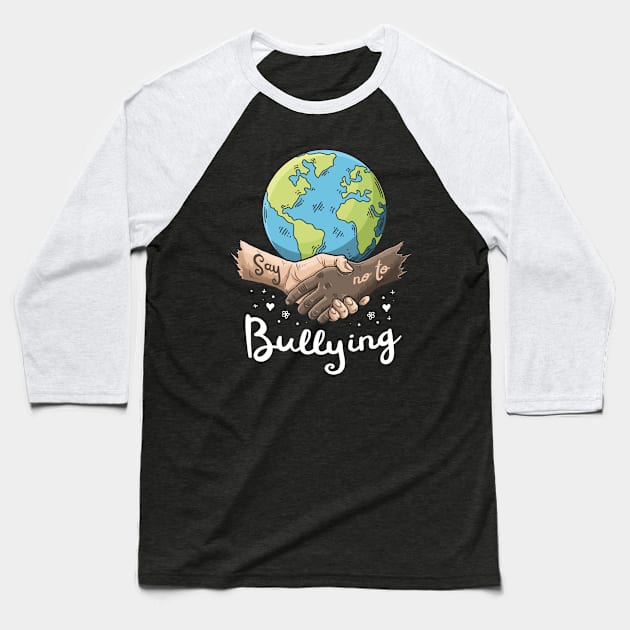 Anti Bullying Awareness Cartoon Baseball T-Shirt by USProudness